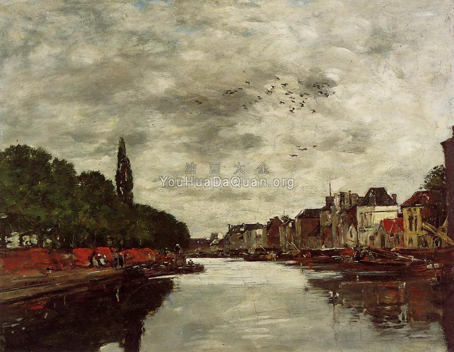 A Canal near Brussels - 尤金·布丹